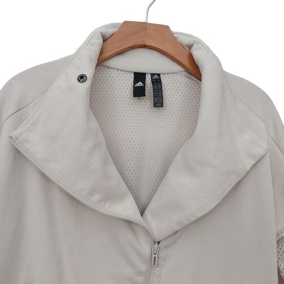 Adidas Heart Tracer Summer Jacket Womens Medium White Asymmetrical Zip Mesh - Picture 5 of 15